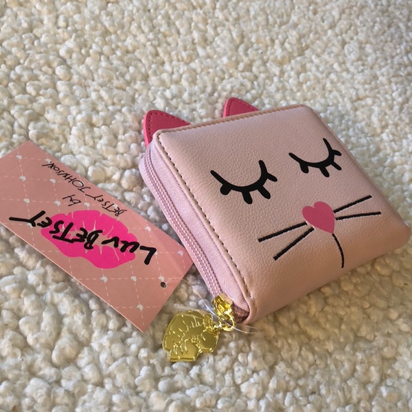 🌸NWT! BETSEY JOHNSON LOVE PINK CAT WALLET - Picture 3 of 4